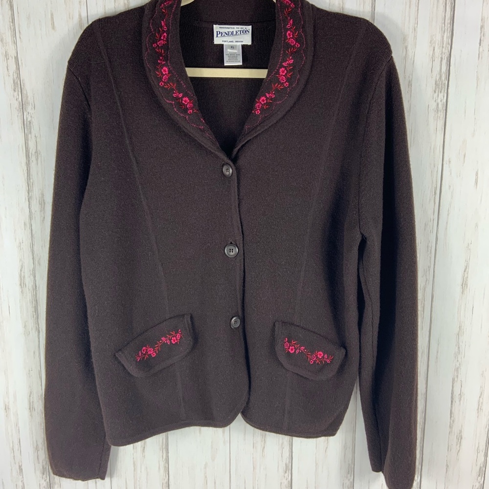 Pendleton Button Down Cardigan Size Xl - image 1